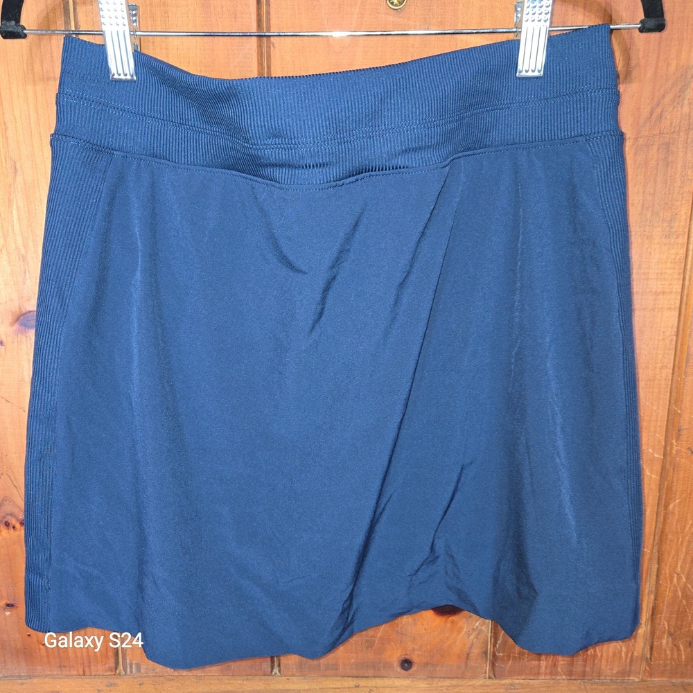 Members‎ Mark Womens Navy Blue Stretch Active Skort Ribbed Side Scalloped Hem S - Picture 4 of 4